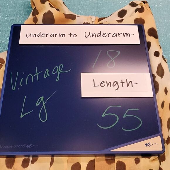 Vintage Leopard Print Polyester Maxi Dress, Sz Large, READ FOR FLAWS! - Picture 4 of 15